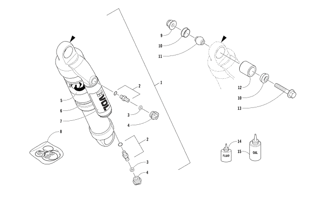 Parts Diagram for Arctic Cat 2018 M 9000 KING CAT 162 SNOWMOBILE REAR SUSPENSION FRONT ARM SHOCK ABSORBER