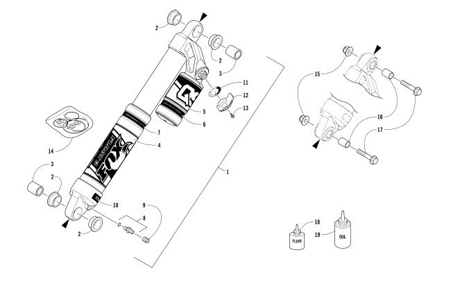 Parts Diagram for Arctic Cat 2018 M 8000 MOUNTAIN CAT 153 SNOWMOBILE REAR SUSPENSION REAR ARM SHOCK ABSORBER