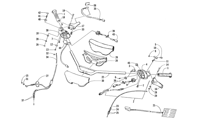 Parts Diagram for Arctic Cat 2000 Z 440 ES SNOWMOBILE HANDLEBAR ASSEMBLY