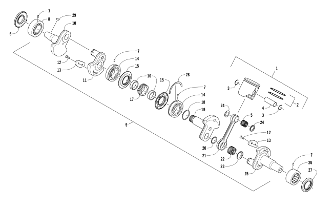 Parts Diagram for Arctic Cat 2018 ZR 8000 RR ES 137 EARLY BUILD SNOWMOBILE PISTON AND CRANKSHAFT