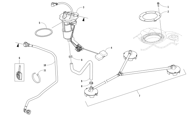 Parts Diagram for Arctic Cat 2018 M 8000 SNO PRO 162 SNOWMOBILE FUEL PUMP ASSEMBLY