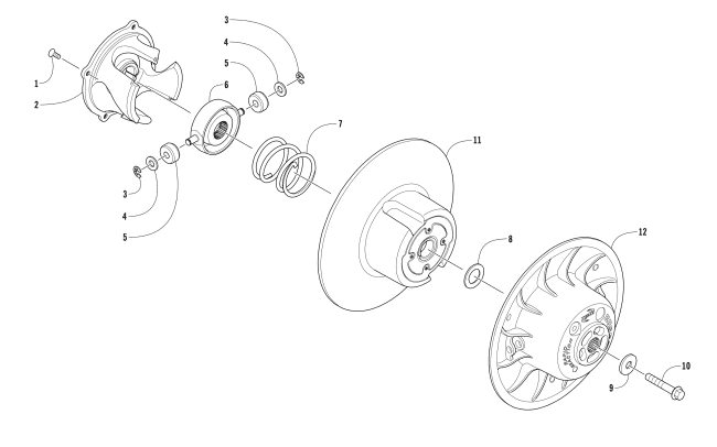 Parts Diagram for Arctic Cat 2018 ZR 8000 EL TIGRE ES 129 SNOWMOBILE DRIVEN CLUTCH