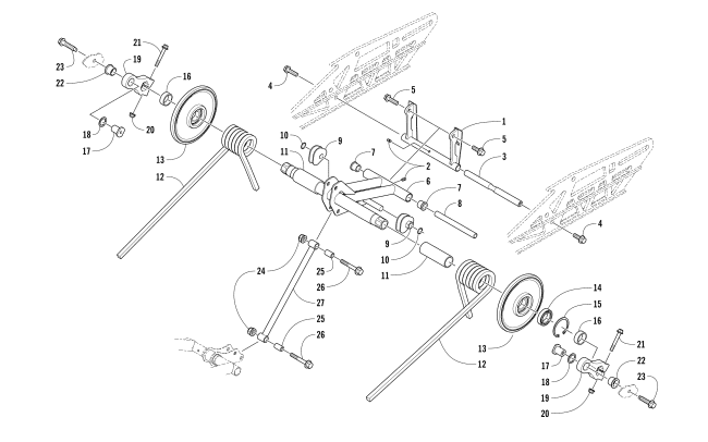 Parts Diagram for Arctic Cat 2018 ZR 8000 SNO PRO ES 129 SNOWMOBILE REAR SUSPENSION REAR ARM ASSEMBLY