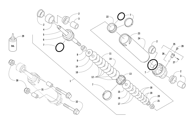 Parts Diagram for Arctic Cat 2018 ZR 6000 SNO PRO ES 129 SNOWMOBILE REAR SUSPENSION REAR ARM SHOCK ABSORBER