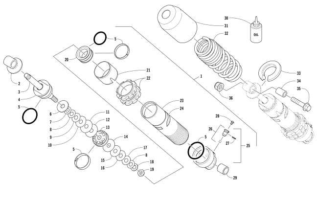 Parts Diagram for Arctic Cat 2018 ZR 8000 EL TIGRE ES 129 SNOWMOBILE REAR SUSPENSION FRONT ARM SHOCK ABSORBER