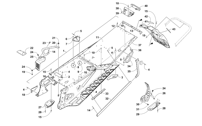 Parts Diagram for Arctic Cat 2018 ZR 6000 EL TIGRE ES 129 SNOWMOBILE TUNNEL AND SNOWFLAP ASSEMBLY