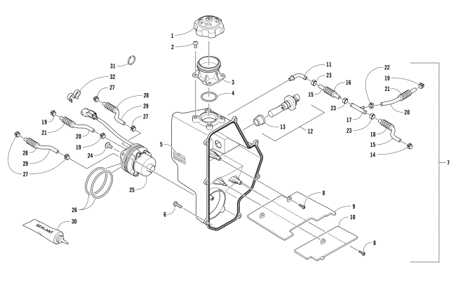 Parts Diagram for Arctic Cat 2018 ZR 8000 LTD ES 129 SNOWMOBILE OIL TANK ASSEMBLY