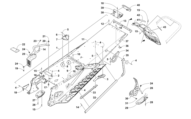 Parts Diagram for Arctic Cat 2018 ZR 6000 CROSSTREK ES 137 SNOWMOBILE TUNNEL AND SNOWFLAP ASSEMBLY