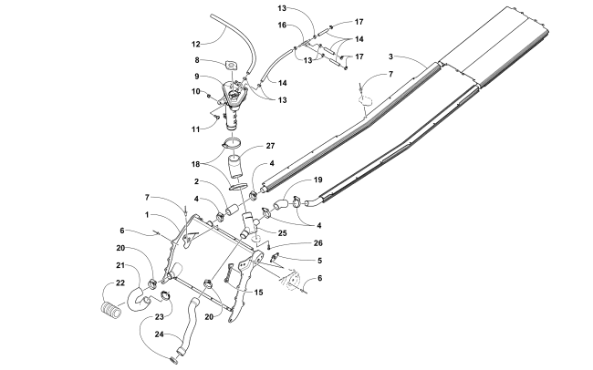Parts Diagram for Arctic Cat 2018 ZR 6000 RR ES 137 SNOWMOBILE COOLING ASSEMBLY