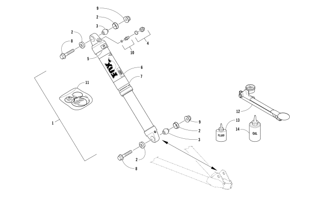 Parts Diagram for Arctic Cat 2018 M 8000 SNO PRO 162 EARLY RELEASE SNOWMOBILE FRONT SUSPENSION SHOCK ABSORBER ASSEMBLY