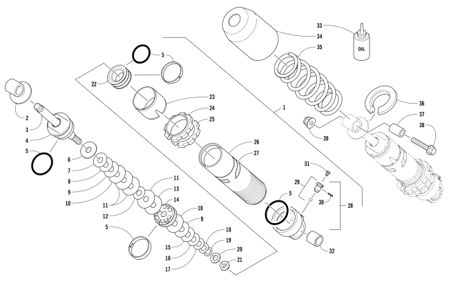 Parts Diagram for Arctic Cat 2018 M 8000 SNO PRO 162 EARLY RELEASE SNOWMOBILE REAR SUSPENSION FRONT ARM SHOCK ABSORBER