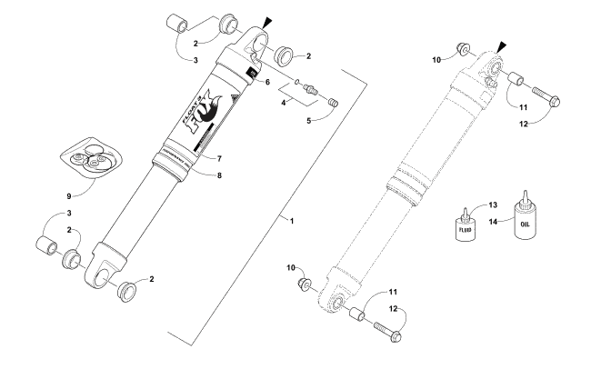 Parts Diagram for Arctic Cat 2018 M 8000 SNO PRO 162 SNOWMOBILE REAR SUSPENSION REAR ARM SHOCK ABSORBER