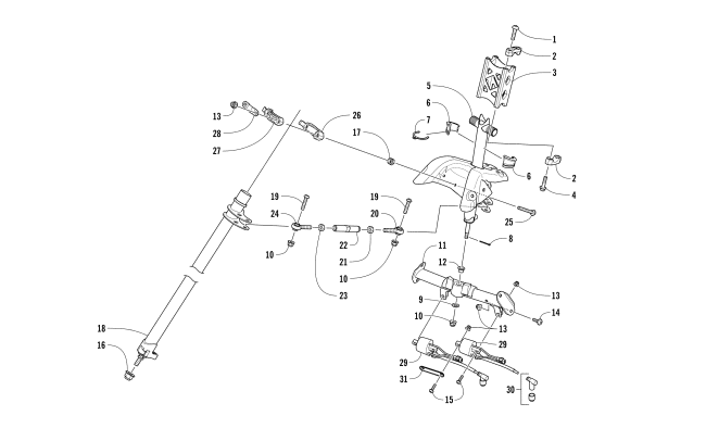 Parts Diagram for Arctic Cat 2018 M 8000 SNO PRO 153 3.0 SNOWMOBILE STEERING POST ASSEMBLY