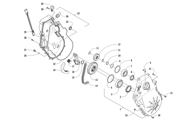 Parts Diagram for Arctic Cat 2018 M 8000 SNO PRO 162 SNOWMOBILE CHAIN CASE ASSEMBLY