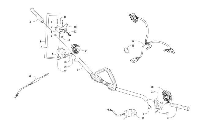 Parts Diagram for Arctic Cat 2017 M 8000 SE ES 153 SNOWMOBILE HANDLEBAR AND CONTROLS