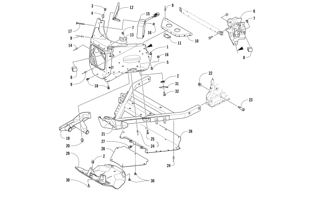 Parts Diagram for Arctic Cat 2018 M 8000 SNO PRO 162 SNOWMOBILE FRONT FRAME ASSEMBLY