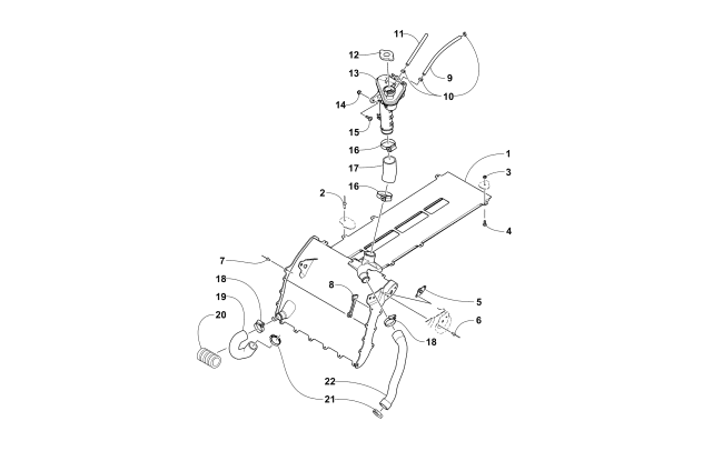 Parts Diagram for Arctic Cat 2018 M 8000 HARDCORE 153 SNOWMOBILE COOLING ASSEMBLY