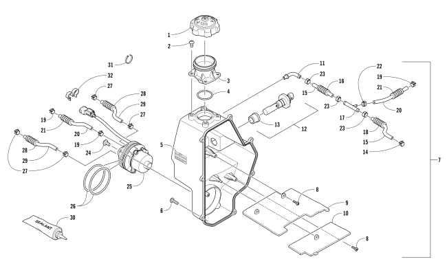 Parts Diagram for Arctic Cat 2018 M 8000 SE ES 153 SNOWMOBILE OIL TANK ASSEMBLY