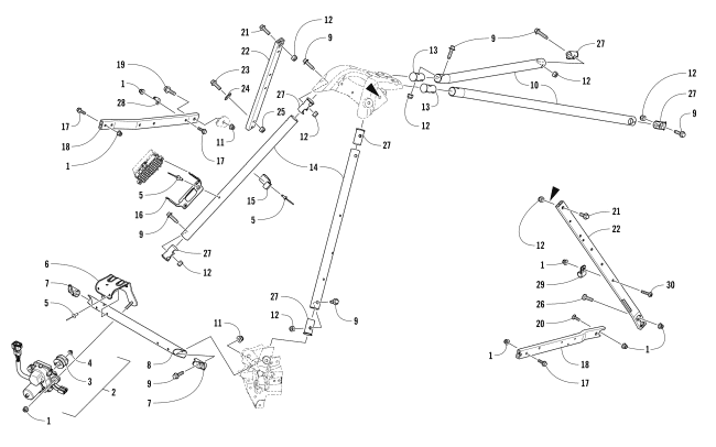 Parts Diagram for Arctic Cat 2018 XF 8000 HIGH COUNTRY LTD ES 153 SNOWMOBILE STEERING SUPPORT ASSEMBLY