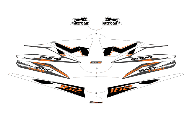 Parts Diagram for Arctic Cat 2018 M 8000 SNO PRO 162 SNOWMOBILE DECALS