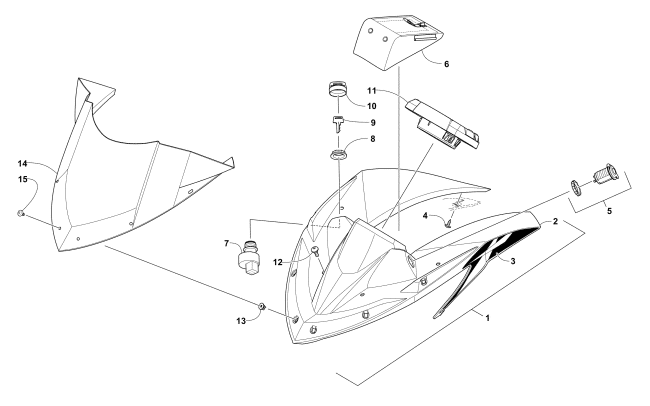 Parts Diagram for Arctic Cat 2016 M 7000 LTD 153 SNOWMOBILE WINDSHIELD AND INSTRUMENTS ASSEMBLIES