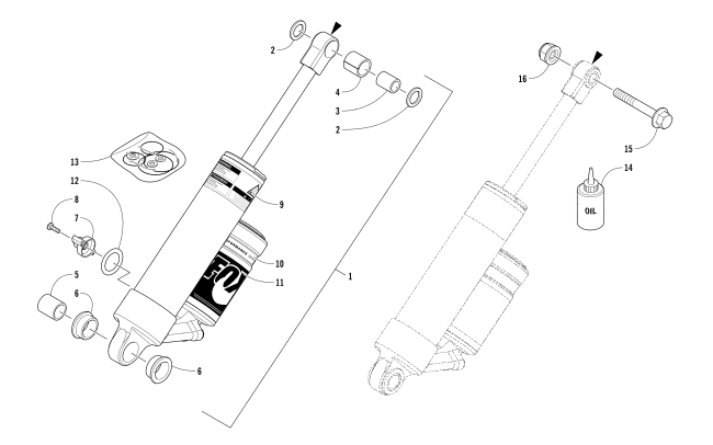Parts Diagram for Arctic Cat 2018 XF 8000 CROSS COUNTRY LTD ES 137 EARLY BUILD SNOWMOBILE REAR SUSPENSION REAR ARM SHOCK ABSORBER