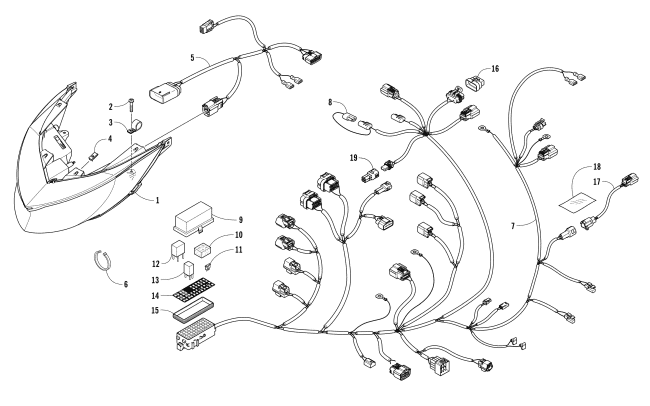 Parts Diagram for Arctic Cat 2018 XF 9000 CROSSTOUR 146 SNOWMOBILE HEADLIGHT AND WIRING ASSEMBLIES