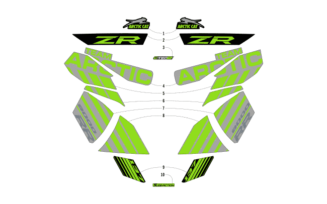 Parts Diagram for Arctic Cat 2018 ZR 8000 RR ES 137 EARLY BUILD SNOWMOBILE DECALS