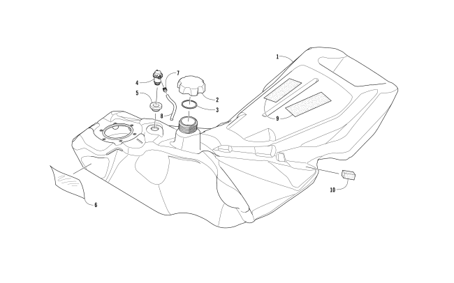 Parts Diagram for Arctic Cat 2018 M 8000 HARDCORE 162 SNOWMOBILE GAS TANK ASSEMBLY