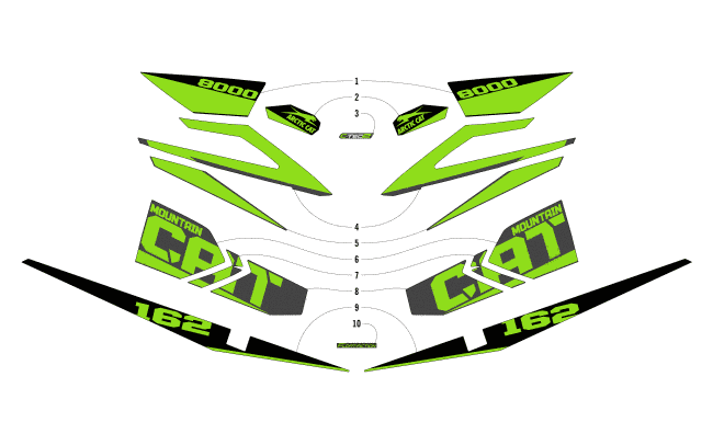 Parts Diagram for Arctic Cat 2018 M 8000 MOUNTAIN CAT ES 162 SNOWMOBILE DECALS