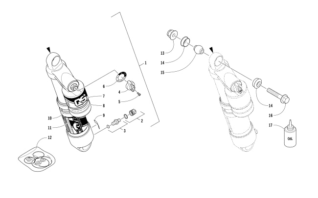 Parts Diagram for Arctic Cat 2018 M 8000 MOUNTAIN CAT ES 162 SNOWMOBILE REAR SUSPENSION FRONT ARM SHOCK ABSORBER