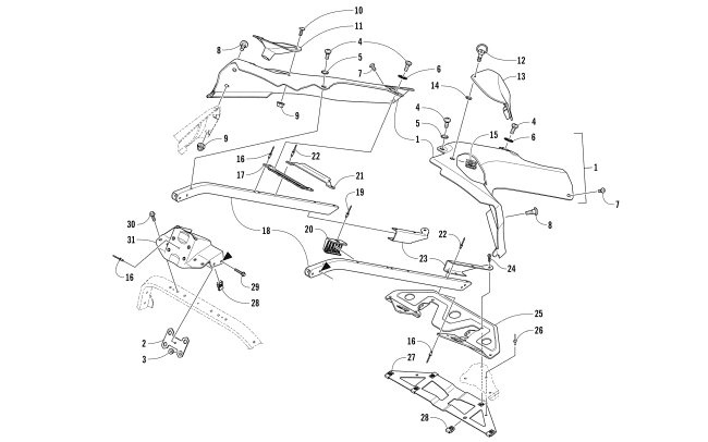 Parts Diagram for Arctic Cat 2018 BEARCAT 2000 LT SNOWMOBILE SEAT SUPPORT ASSEMBLY