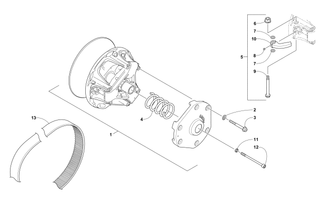 Parts Diagram for Arctic Cat 2018 BEARCAT 2000 XT SNOWMOBILE DRIVE CLUTCH