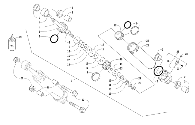 Parts Diagram for Arctic Cat 2018 ZR 7000 129 SNOWMOBILE REAR SUSPENSION REAR ARM SHOCK ABSORBER