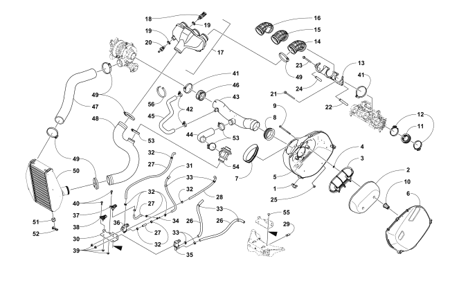 Parts Diagram for Arctic Cat 2018 XF 9000 CROSSTREK 137 SNOWMOBILE AIR INTAKE ASSEMBLY