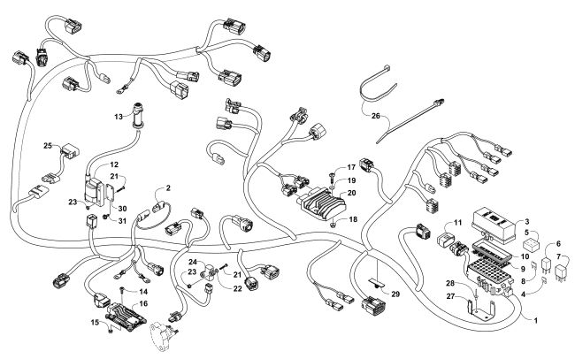 Parts Diagram for Arctic Cat 2016 HDX 700 XT SE HUNTER EDITION ATV WIRING HARNESS ASSEMBLY