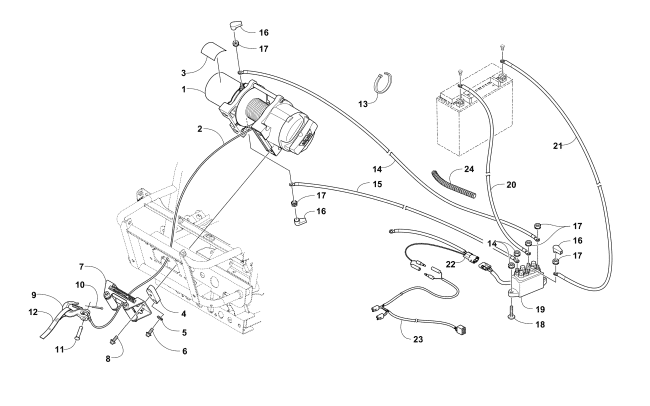 Parts Diagram for Arctic Cat 2016 HDX 700 XT SE HUNTER EDITION ATV WINCH ASSEMBLY