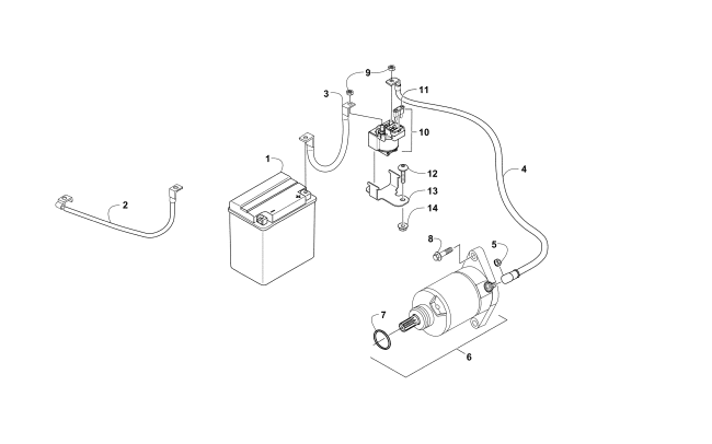 Parts Diagram for Arctic Cat 2017 ALTERRA 500 ATV BATTERY AND STARTER ASSEMBLY