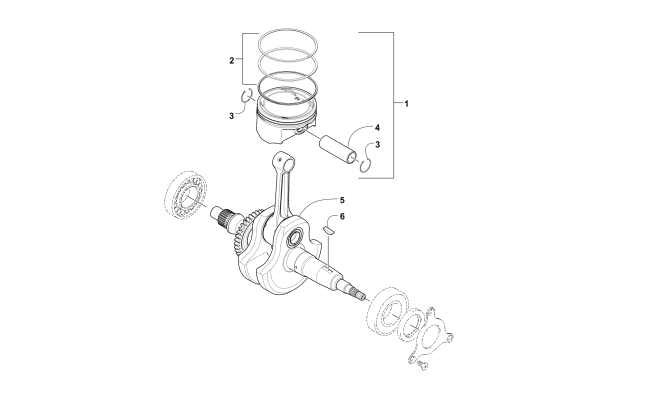 Parts Diagram for Arctic Cat 2017 ALTERRA 500 ATV CRANKSHAFT AND PISTON ASSEMBLY