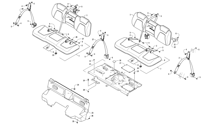 Parts Diagram for Arctic Cat 2017 HDX 700 CREW XT ATV SEAT ASSEMBLY