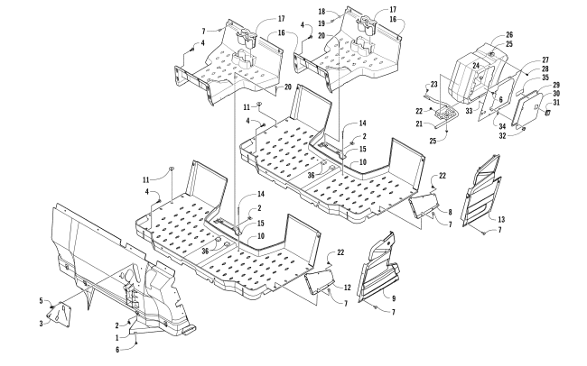 Parts Diagram for Arctic Cat 2017 HDX 700 CREW XT ATV CONSOLE AND FLOOR PANEL ASSEMBLY