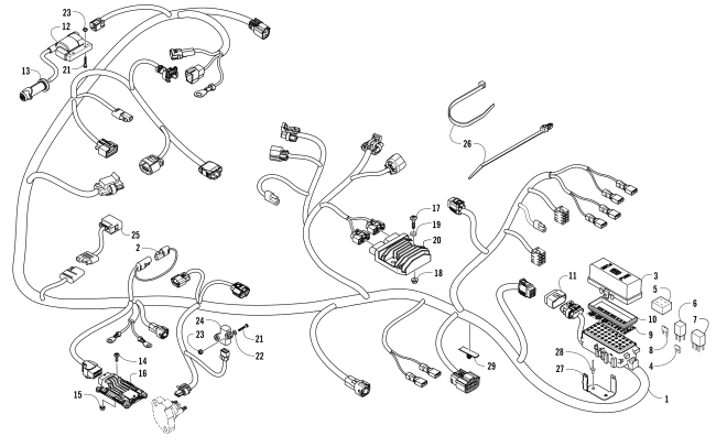 Parts Diagram for Arctic Cat 2017 HDX 500 XT ATV WIRING HARNESS ASSEMBLY