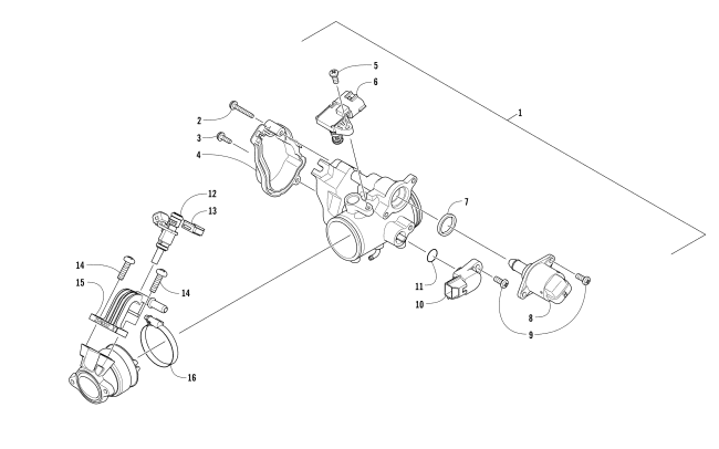 Parts Diagram for Arctic Cat 2016 HDX 500 XT ATV THROTTLE BODY ASSEMBLY