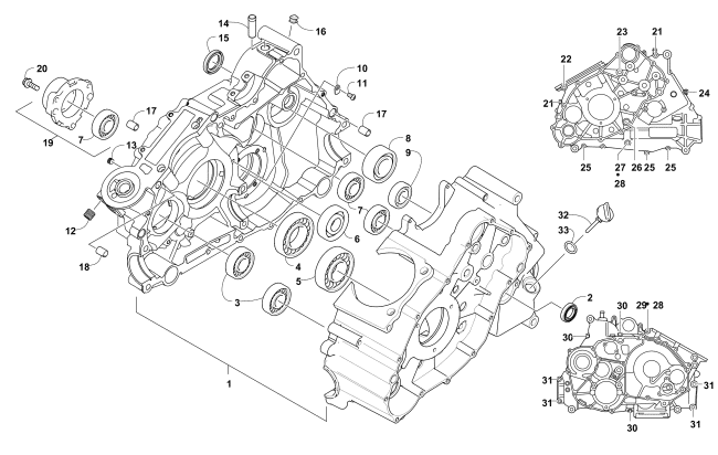 Parts Diagram for Arctic Cat 2016 PROWLER 700 XT EPS ATV CRANKCASE ASSEMBLY