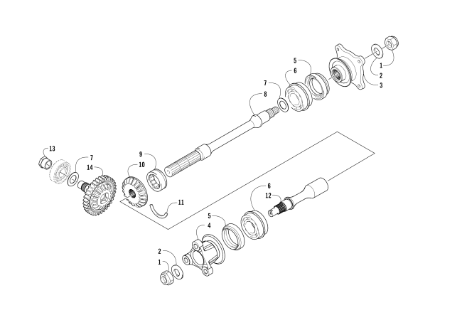 Parts Diagram for Arctic Cat 2017 700 HDX XT ATV SECONDARY DRIVE ASSEMBLY