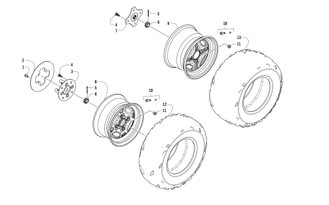 Parts Diagram for Arctic Cat 2017 PROWLER 500 ATV WHEEL AND TIRE ASSEMBLY
