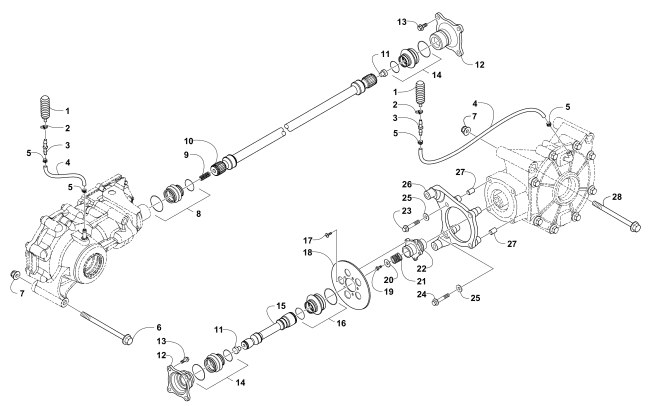 Parts Diagram for Arctic Cat 2017 PROWLER 500 ATV DRIVE TRAIN ASSEMBLY