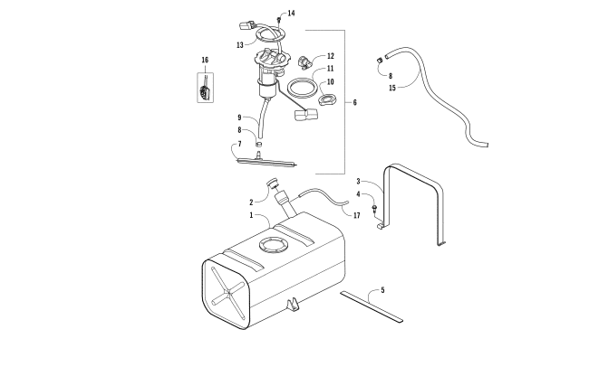 Parts Diagram for Arctic Cat 2017 PROWLER 500 ATV GAS TANK ASSEMBLY