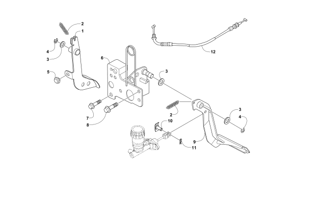 Parts Diagram for Arctic Cat 2017 PROWLER 500 ATV BRAKE AND ACCELERATOR PEDAL ASSEMBLY