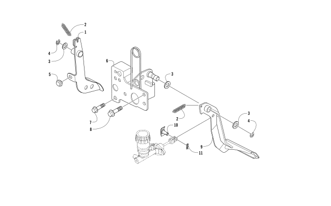 Parts Diagram for Arctic Cat 2017 PROWLER 500 ATV BRAKE AND ACCELERATOR PEDAL ASSEMBLY